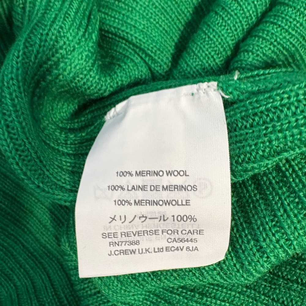 J.Crew Cropped Flounce Kelly‎ Merino Wool Tiered Green Tank Top Size Small - Picture 9 of 10